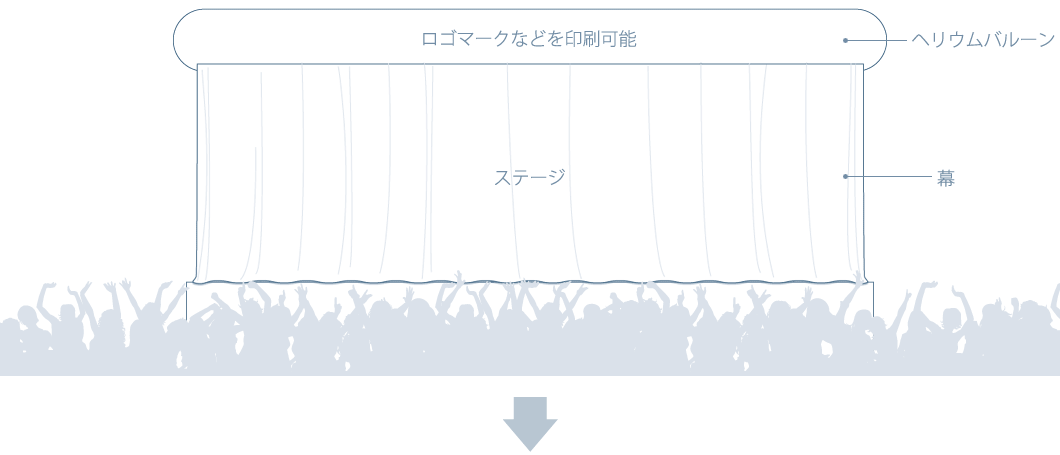 バルーンバトン舞台幕のイラスト